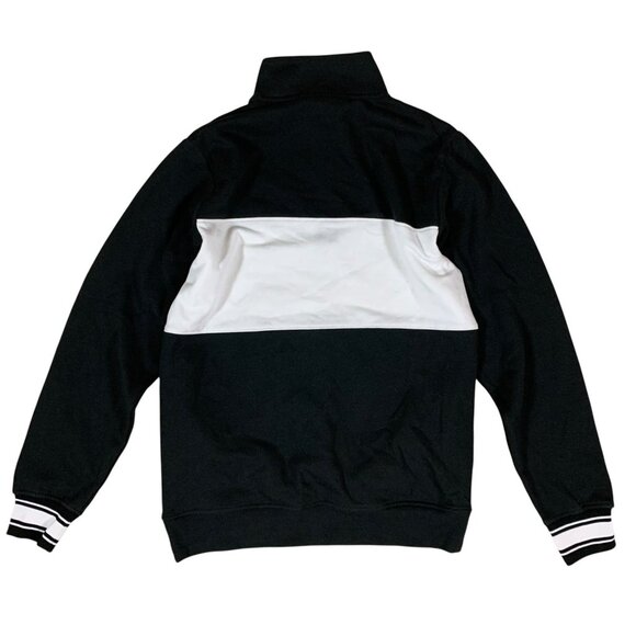 Holloway Black White Quarter Zip Pullover Small Varsity Striped Preppy Retro Men - Picture 2 of 3